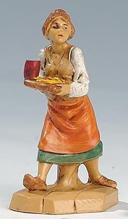 Fontanini 065 37 - Frau mit Becher zu 6,5cm tipo legno