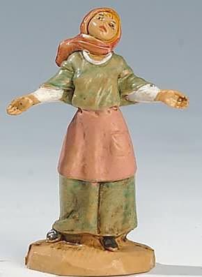 Fontanini 065 39 - Frau mit Kopftuch zu 6,5cm tipo legno
