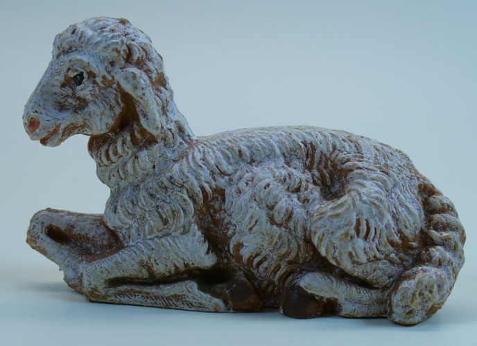 Fontanini 100 039 - Schaf liegend links schauend zu 10cm tipo legno