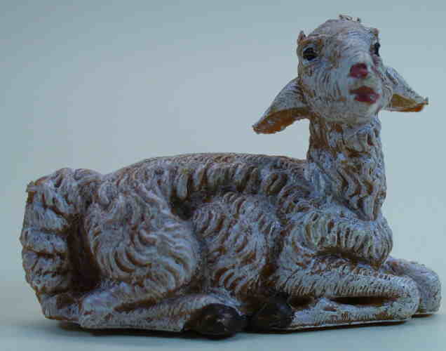 Fontanini 100 040 - Schaf liegend rechts schauend zu 10cm tipo legno
