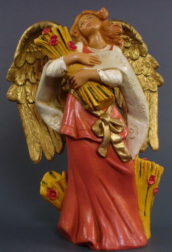 Fontanini Statuina Presepe "Bambino Con Cammello" – 12 Cm, Effetto Legno, Fatto A Mano In Italia