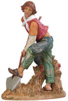 Fontanini 300 54 - Junger Mann mit Schaufel zu 30cm tipo legno