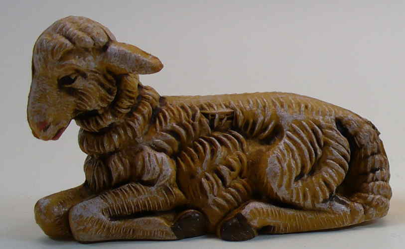 Fontanini 120 041 - Schaf liegend links schauend zu 12cm tipo legno (braun)