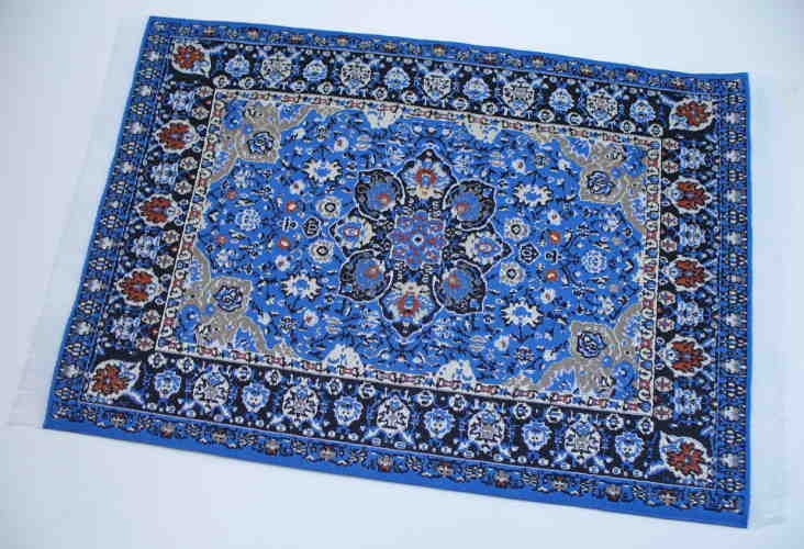 90040 - Orientteppich blau, 23cm x 15cm