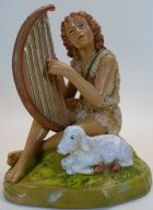 Fontanini 120 717 (lim) - Junge mit Harfe zu 12cm tipo legno